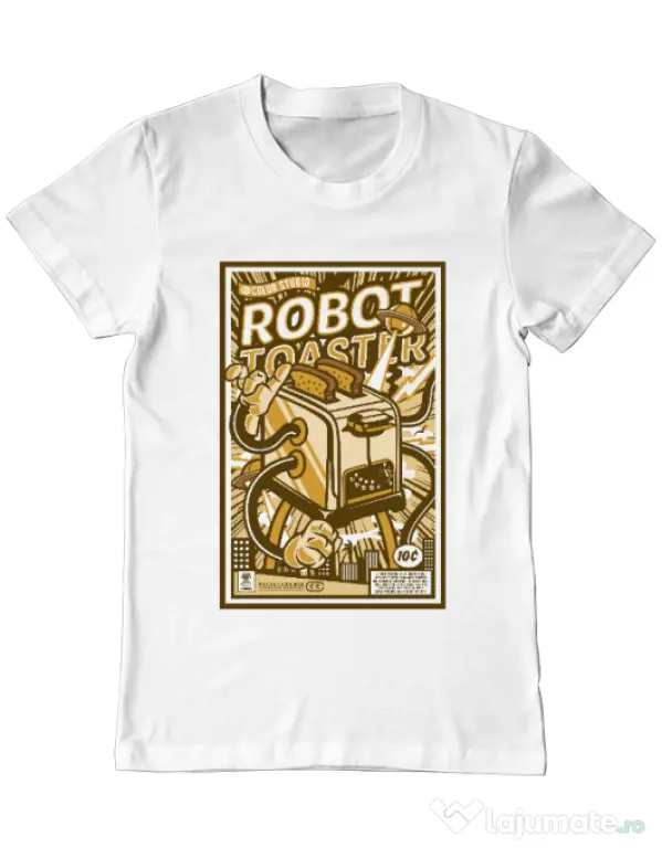 Tricou ADLER barbat Robot Toaster Alb