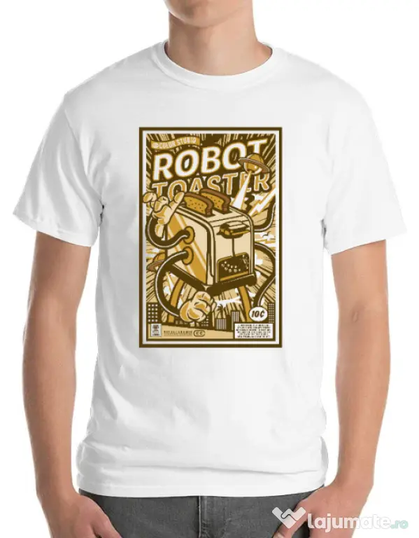 Tricou ADLER barbat Robot Toaster Alb