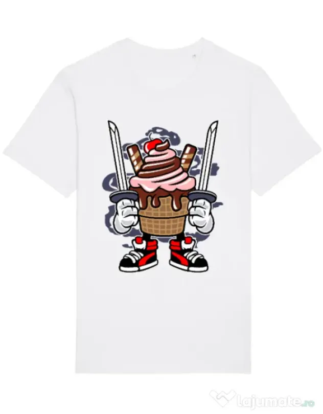 Tricou STANLEY STELLA barbat Ice Cream Ninja Alb