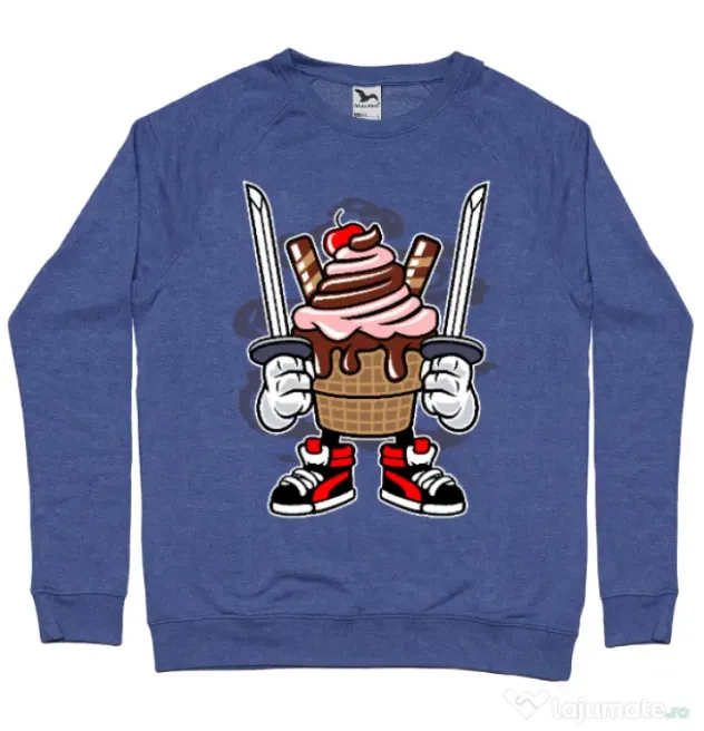 Bluza ADLER barbat Ice Cream Ninja Albastru melanj
