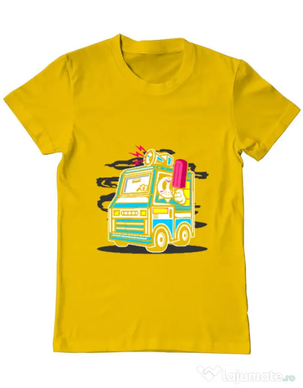 Tricou ADLER barbat Ice Cream Truck Galben