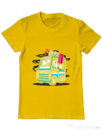 Tricou ADLER barbat Ice Cream Truck Galben