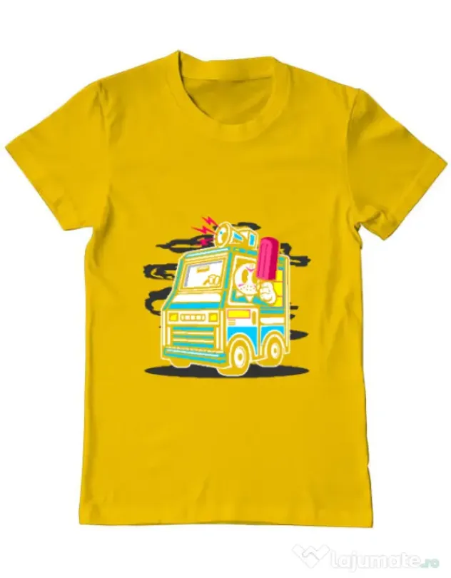 Tricou ADLER barbat Ice Cream Truck Galben