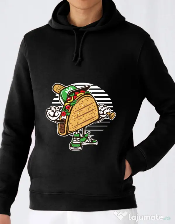 Hoodie barbat cu gluga Taco Negru