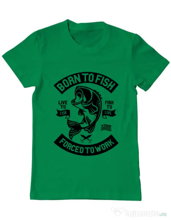 Tricou ADLER barbat Born To Fish Verde mediu