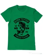 Tricou ADLER barbat Born To Fish Verde mediu