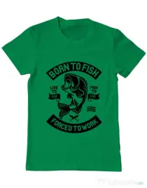 Tricou ADLER barbat Born To Fish Verde mediu