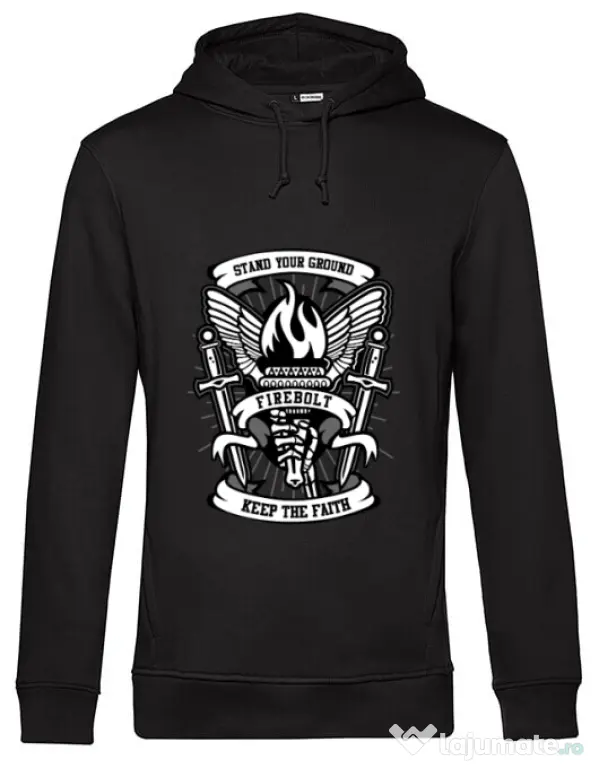 Hoodie barbat cu gluga Torch Negru