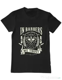 Tricou ADLER barbat In Barbers We Trust Negru