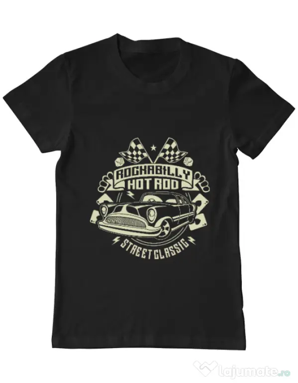 Tricou ADLER barbat Rockabilly Hotrod Negru