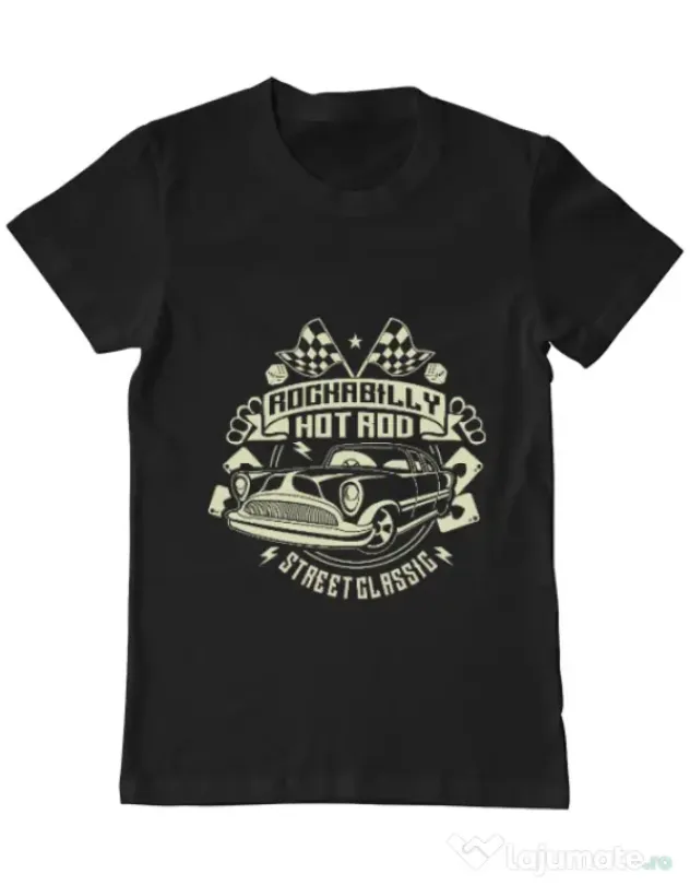Tricou ADLER barbat Rockabilly Hotrod Negru