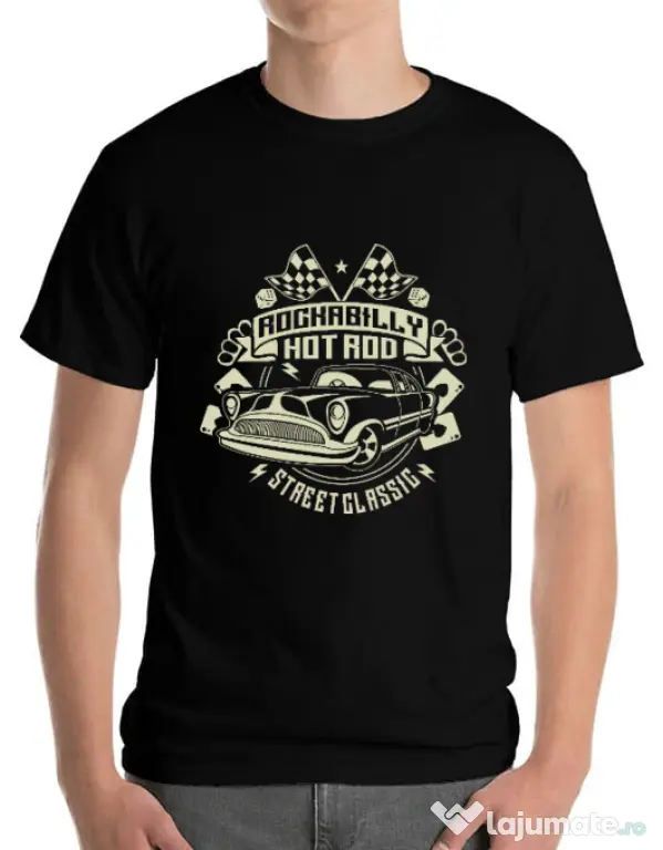 Tricou ADLER barbat Rockabilly Hotrod Negru