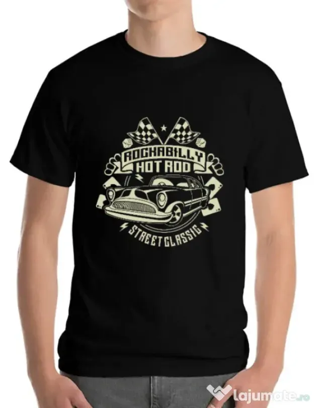 Tricou ADLER barbat Rockabilly Hotrod Negru