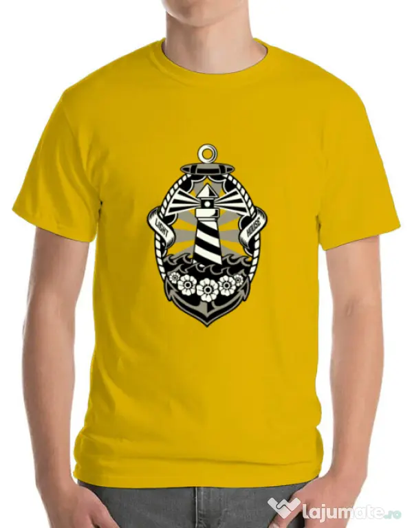 Tricou ADLER barbat Lighthouse Galben