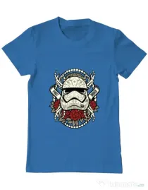 Tricou ADLER barbat Sugar Skull Trooper Albastru azuriu