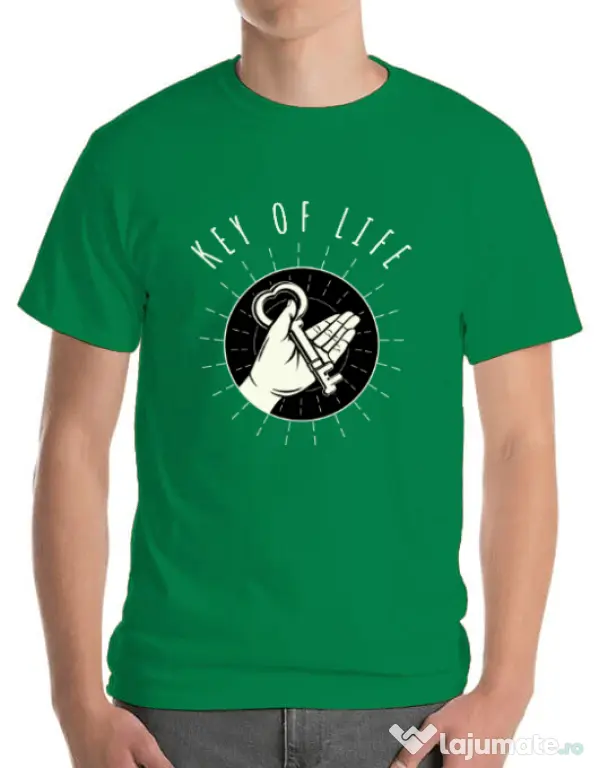 Tricou ADLER barbat Key Of Life Verde mediu