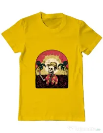 Tricou ADLER barbat Welcome to My Paradise Galben