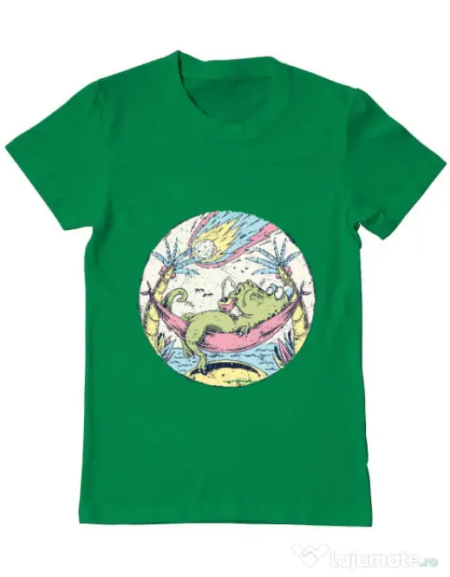 Tricou ADLER barbat Asteroid Day Verde mediu