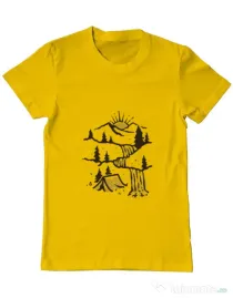 Tricou ADLER barbat Hidden Paradise Galben