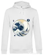 Hoodie barbat cu gluga The Great Wave off Sound Alb