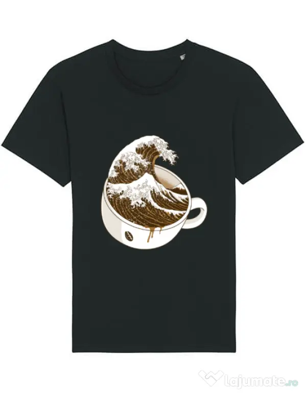Tricou STANLEY STELLA barbat The Great Wave off Coffee Negru