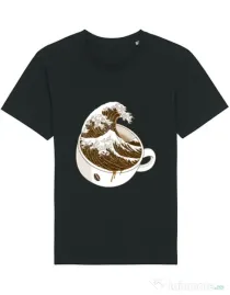 Tricou STANLEY STELLA barbat The Great Wave off Coffee Negru