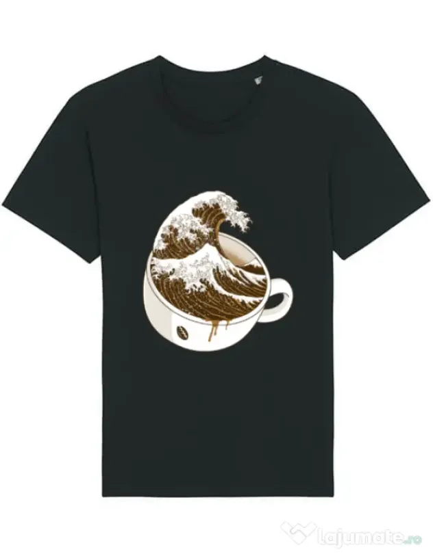 Tricou STANLEY STELLA barbat The Great Wave off Coffee Negru