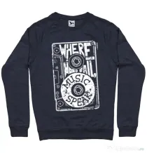 Bluza ADLER barbat Where words fail, music speaks Denim inchis