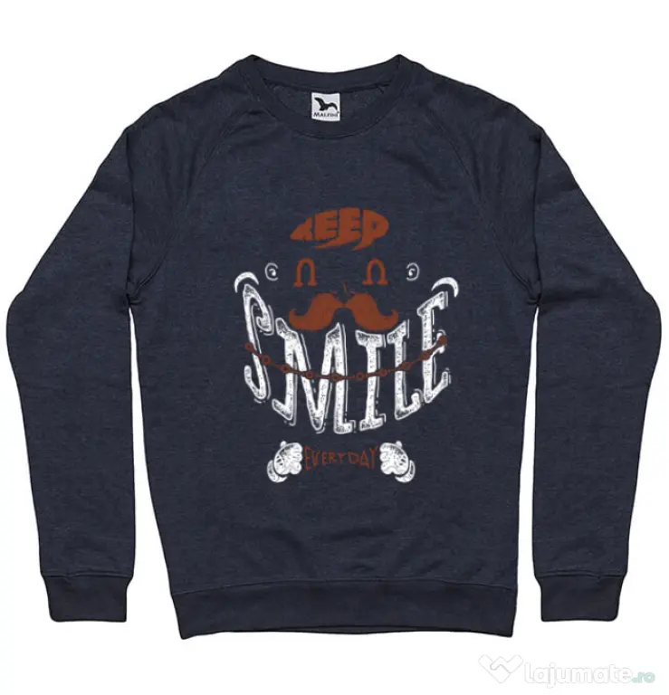 Bluza ADLER barbat Keep smile everyday Denim inchis