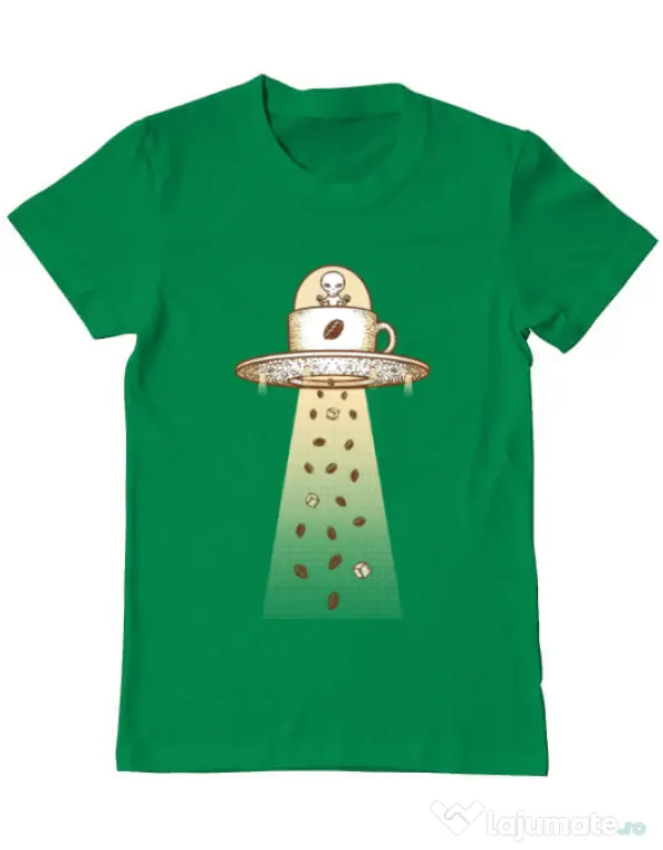 Tricou ADLER barbat Alien Coffee Invasion Verde mediu