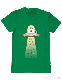 Tricou ADLER barbat Alien Coffee Invasion Verde mediu
