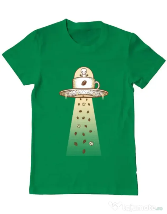 Tricou ADLER barbat Alien Coffee Invasion Verde mediu