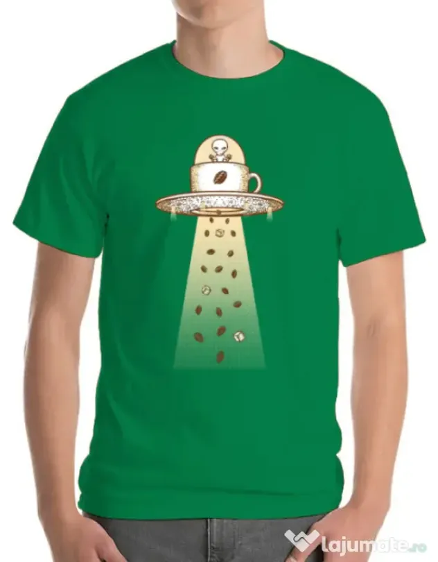 Tricou ADLER barbat Alien Coffee Invasion Verde mediu