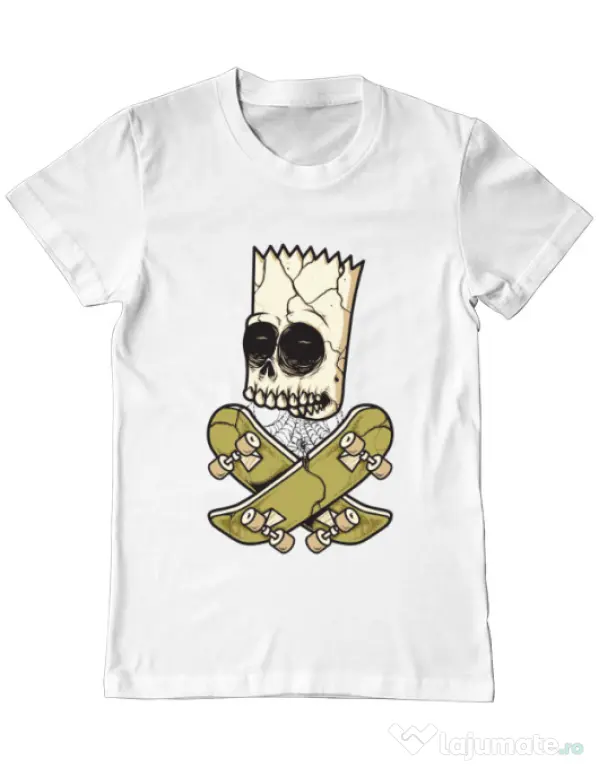 Tricou ADLER barbat Death of Skateboarder Alb