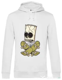 Hoodie barbat cu gluga Death of Skateboarder Alb