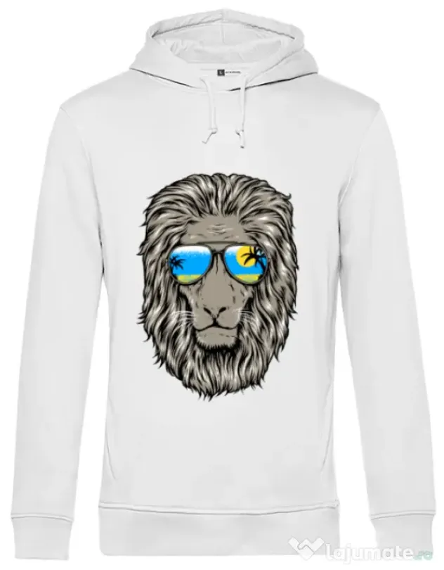 Hoodie barbat cu gluga King of Summer Alb