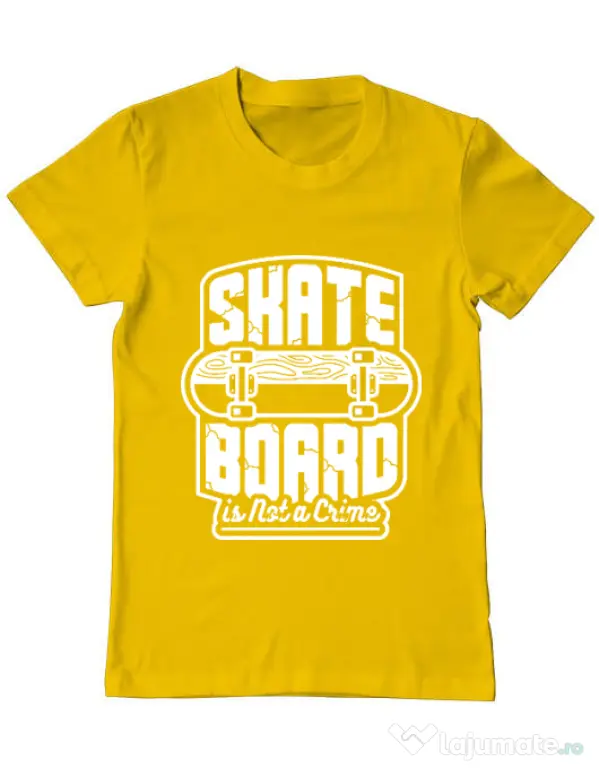 Tricou ADLER barbat Skate Board Galben