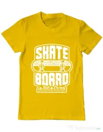 Tricou ADLER barbat Skate Board Galben