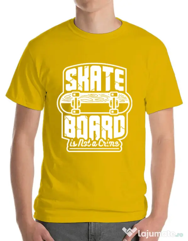 Tricou ADLER barbat Skate Board Galben