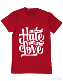 Tricou ADLER barbat Turn Hate Into Love Rosu