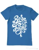 Tricou ADLER barbat Born To Fight Albastru azuriu