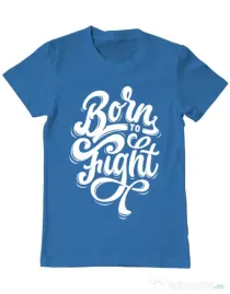 Tricou ADLER barbat Born To Fight Albastru azuriu