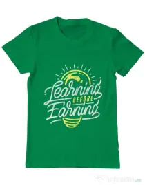 Tricou ADLER barbat Learning Before Earning Verde mediu