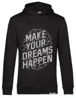 Hoodie barbat cu gluga Make your dreams happen Negru