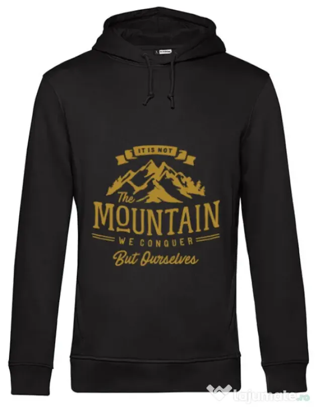 Hoodie barbat cu gluga Its not the mountain we conquer Negru