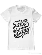 Tricou ADLER barbat Take it easy Alb