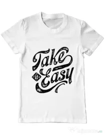 Tricou ADLER barbat Take it easy Alb