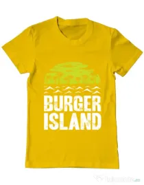 Tricou ADLER barbat Burger island Galben