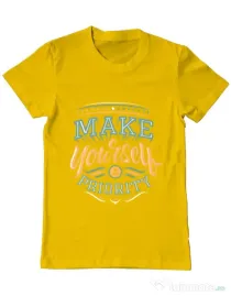 Tricou ADLER barbat Make yourself a priority Galben