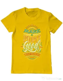 Tricou ADLER barbat Make people feel good Galben